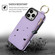 iPhone 13 Pro RFlD Anti-theft Double Buckle Ring Zipper Card Phone Case - Purple