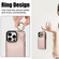 iPhone 13 Pro RFlD Anti-theft Double Buckle Ring Zipper Card Phone Case - Rose Gold