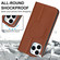 iPhone 13 Pro Rhombic MagSafe RFID Anti-Theft Wallet Leather Phone Case - Brown