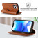 iPhone 13 Pro Rhombic MagSafe RFID Anti-Theft Wallet Leather Phone Case - Brown