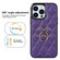 iPhone 13 Pro Rhombic PU Leather Phone Case with Ring Holder - Purple