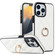 iPhone 13 Pro Rhombic PU Leather Phone Case with Ring Holder - White