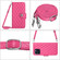 iPhone 13 Pro Rhombic Texture Flip Leather Phone Case with Long Lanyard - Rose Red