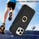 iPhone 13 Pro Ring Card Litchi Leather Back Phone Case - Black