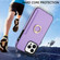 iPhone 13 Pro Ring Card Litchi Leather Back Phone Case - Purple