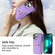 iPhone 13 Pro Ring Card Litchi Leather Back Phone Case - Purple