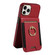 iPhone 13 Pro Ring Multifunctional Vertical Flip Wallet Back Cover Leather Phone Case - Red