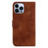 iPhone 13 Pro Seven-shaped Embossed Leather Phone Case - Brown