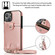 iPhone 13 Pro Shockproof PU Leather + TPU Protective Case with Card Slot & Lanyard - Rose Gold