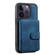 iPhone 13 Pro Skin Feel Dream Anti-theft Brush Shockproof Portable Skin Card Bag Phone Case - Peacock Blue