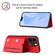 iPhone 13 Pro Skin Feel Four Card Slots Phone Case with Wrist Strap - Red