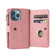 iPhone 13 Pro Skin Feel PU + TPU Horizontal Flip Leather Case with Holder & 15 Cards Slot & Wallet & Zipper Pocket & Lanyard - Pink