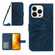 iPhone 13 Pro Skin Feel Sun Flower Pattern Flip Leather Phone Case with Lanyard - Inky Blue