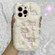 iPhone 13 Pro Snake Embroidery Plush Silicone Phone Case - Bowknot And Beige