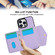 iPhone 13 Pro Splicing Rhombic Texture Card Bag Phone Case with Long Lanyard - Purple