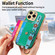 iPhone 13 Pro Stereoscopic Flowers Wristband Card Bag Phone Case - Green