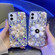 iPhone 13 Pro Sunflower Holder Hand-set Diamond PC Phone Case - Purple