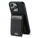 iPhone 13 Pro Suteni H03 Litchi Leather Card Bag Stand Back Phone Case - Black