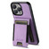 iPhone 13 Pro Suteni H03 Litchi Leather Card Bag Stand Back Phone Case - Purple