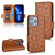 iPhone 13 Pro Symmetrical Triangle Leather Phone Case - Brown