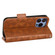 iPhone 13 Pro Symmetrical Triangle Leather Phone Case - Brown