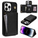 iPhone 13 Pro Three Fold Card Bag Phone Case with Long Lanyard - Black