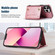 iPhone 13 Pro Three-fold RFID Leather Phone Case with Lanyard - Rose Gold