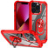iPhone 13 Pro TPU + PC Lens Protection Phone Case with Ring Holder - Red