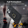 iPhone 13 Pro Vintage Patch Leather Phone Case with Ring Holder - Black