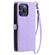 iPhone 13 Pro Wallet Multi-card Slot Leather Phone Case with Lanyard - Purple