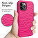 iPhone 13 Pro Wave Pattern 3 in 1 Silicone + PC Shockproof Protective Case - Hot Pink