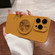 iPhone 13 Pro Wave Texture PC Shockproof Phone Case with Holder - Khaki