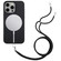 iPhone 13 Pro Wheat MagSafe Magnetic Straw Material + TPU Phone Case with Lanyard - Black