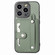 iPhone 13 Pro Wristband Kickstand Card Wallet Back Cover Phone Case with Tool Knife - Green