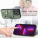 iPhone 13 Pro Wristband Kickstand Card Wallet Back Cover Phone Case with Tool Knife - Green