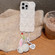 iPhone 13 Pro W-texture Plush PU Hybrid PC Phone Case with Doll Keychain - White