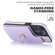 iPhone 13 Pro YM005 Skin Feel Card Bag Phone Case with Long Lanyard - Light Purple