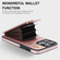 iPhone 13 Pro YM005 Skin Feel Card Bag Phone Case with Long Lanyard - Rose Gold