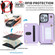 iPhone 13 Pro YM006 Skin Feel Zipper Card Bag Phone Case with Dual Lanyard - Light Purple