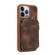 iPhone 13 Pro Zipper Card Bag Back Cover Phone Case - Brown