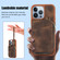 iPhone 13 Pro Zipper Card Bag Back Cover Phone Case - Brown
