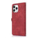 iPhone 13 Pro Zipper Card Slot Buckle Wallet Leather Phone Case - Red
