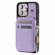 iPhone 13 Pro Zipper Card Slots RFID Phone Case - Purple