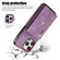 iPhone 13 Pro Zipper RFID Card Slot Phone Case with Short Lanyard - Purple