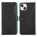 iPhone 13 ABEEL Color Block Magnetic RFID Leather Phone Case - Black-Green