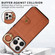 iPhone 13 Brushed Texture Wallet Ring Holder Phone Case - Brown