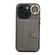 iPhone 13 Brushed Texture Wallet Ring Holder Phone Case - Grey