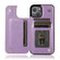 iPhone 13 Butterflies Flowers Double Buckle PU + TPU Protective Case with Holder & Card Slots & Photo Frame - Purple