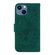 iPhone 13 Butterfly Rose Embossed Leather Phone Case - Green