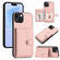 iPhone 13 Button Card Bag RFID Anti-theft Phone Case - Pink